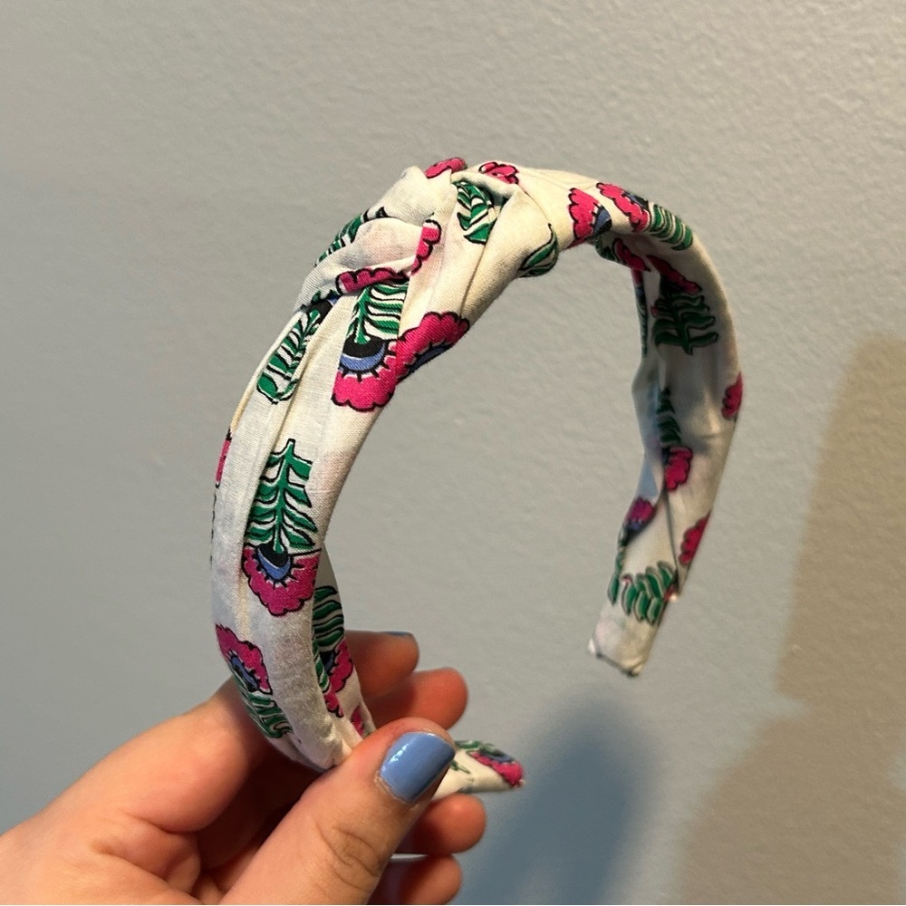 J. Crew Pink and Green Floral Headband